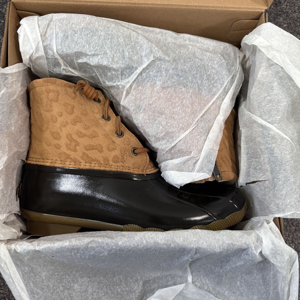 Sperry Women's 7M Beige Saltwater Waterproof Duck Boots NIB - Picture 6 of 13